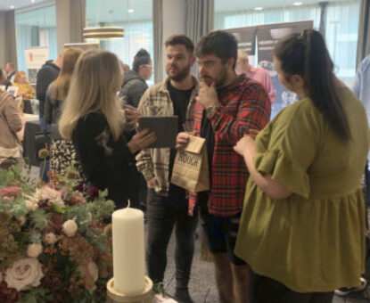 Couples with exhibitors at The Official Gay Wedding Show photo